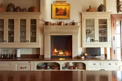 Kitchen Design Fireplace Photo