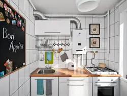 Kitchen Design 5 Sq.M. With Refrigerator And Geyser