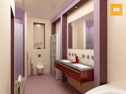 Combination of beige in the interior with other colors in the bathroom