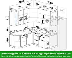 Дизайн кухни 1 на 1 5