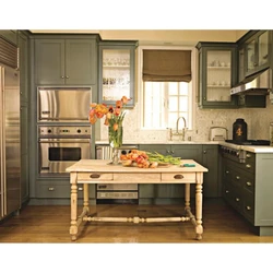 Khaki kitchen color photo