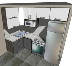 Дизайн проект кухни с холодильником в хрущевке
