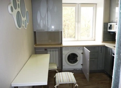 Design project of a kitchen with a refrigerator in Khrushchev