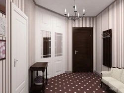Wallpaper for white doors in the hallway photo