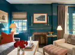 Aqua color combination in the bedroom interior