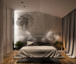 Фото на стене в спальне современном интерьере