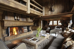 Chalet living room photo