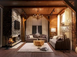 Chalet living room photo