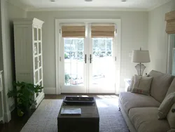 Living room interior with balcony door photo