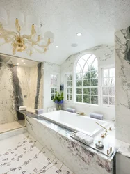 Photo of a bathroom modern design in marble