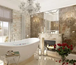 Photo of a bathroom modern design in marble