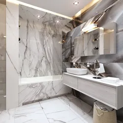 Photo of a bathroom modern design in marble