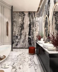 Photo of a bathroom modern design in marble