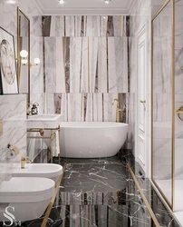 Photo Of A Bathroom Modern Design In Marble