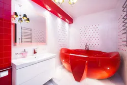 Қызыл тондардағы ванна фото дизайны