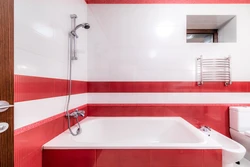 Қызыл тондардағы ванна фото дизайны