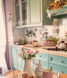 Ошхона дар акс сабки chic shabby