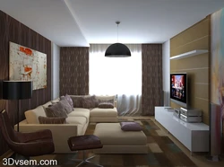 Living room design 18 sq m with corner sofa