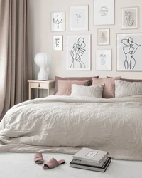 Stylish paintings for bedroom interior