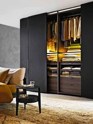 Wardrobe for the bedroom in a modern style photo design