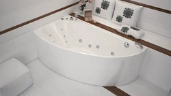 Bathtub with asymmetrical bathtub photo