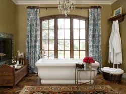 Bath With Window Curtain Design