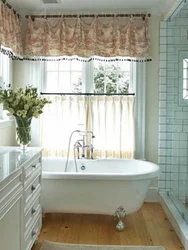 Bath With Window Curtain Design