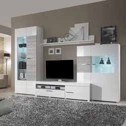 Фото мебель гостиная белый глянец
