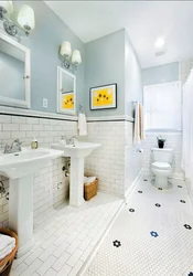White Bathroom Design With Tiles