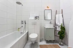 White bathroom design with tiles