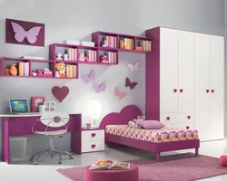 Фото спальня для девочки мебель