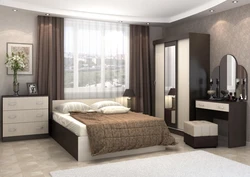 Wenge Color Bedroom In The Interior Photo