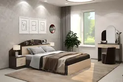 Wenge color bedroom in the interior photo