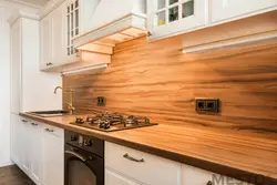 Kitchen with wood-look countertops real photos