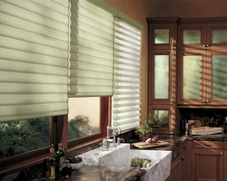 Modern blinds for the kitchen window photo