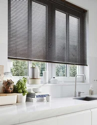 Modern blinds for the kitchen window photo