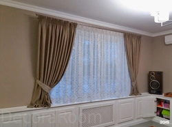 Curtains for the bedroom up to the window sill photo short modern