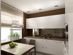 Кухня в бело коричневых тонах фото