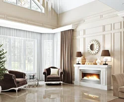 Living Room Design Photo In A House With A Fireplace In A Classic