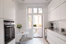 Small modern design kitchen with balcony
