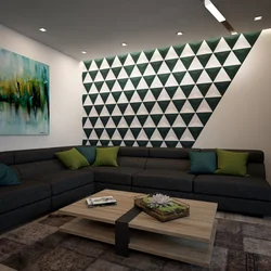 Living rooms with 3D panels on the walls photo
