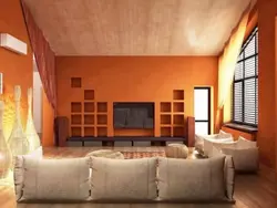 Terracotta living room interior photo