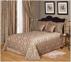 Bedroom interior design curtains and bedspread