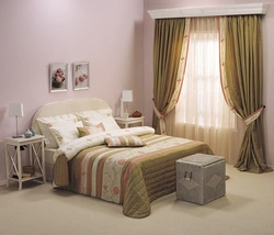 Bedroom Interior Design Curtains And Bedspread