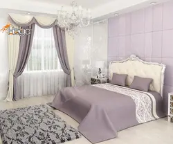 Bedroom Interior Design Curtains And Bedspread
