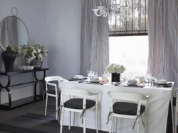 White-Gray Kitchen Which Curtains Are Suitable Photo