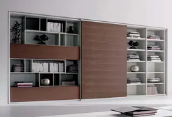 Living room interior with storage system