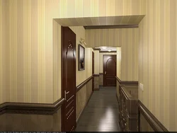 Koridorda MDF Panelləri Fotoşəkildən Hazırlanmış Divarlar