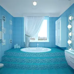 Turquoise bathroom interior