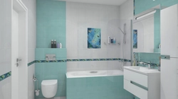 Turquoise bathroom interior